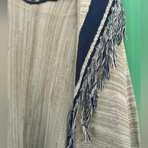 Women's Open Cardigan Sweater with Fringe Size Large Bohemian Boho Southwestern - Picture 3 of 4